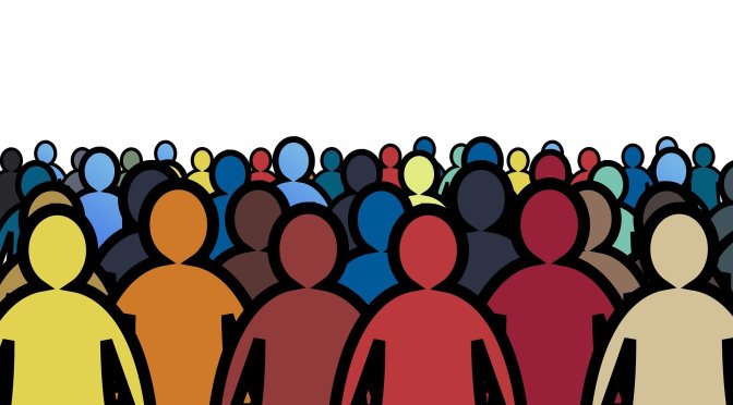 The crowd was pressing in